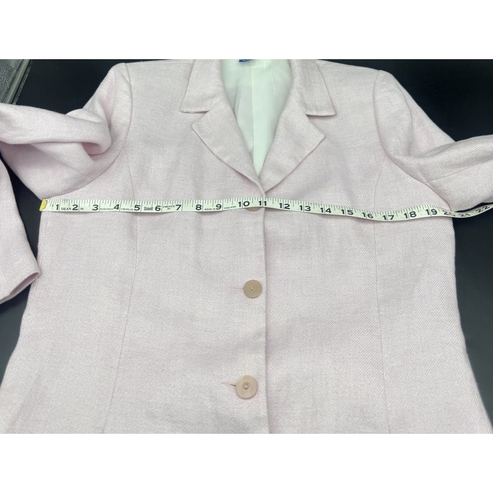 Austin Reed Light Pink 100% Linen Lined Womens Blazer 12 Coastal Preppy Classic - Picture 11 of 12